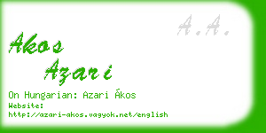 akos azari business card